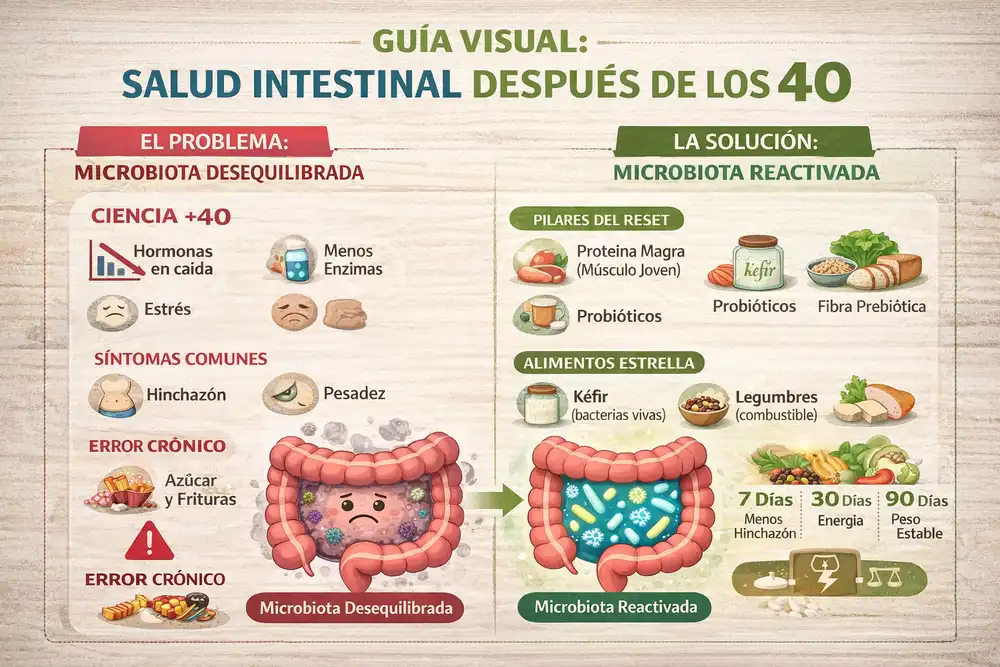 Como mejorar la salud intestinal despues de los 40 años
