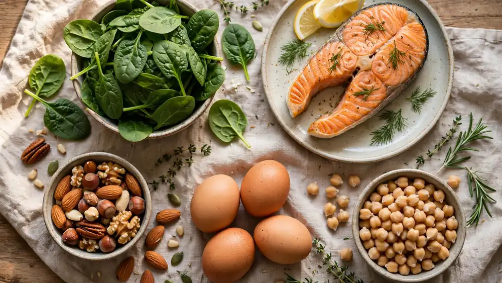Alimentos ricos en hierro, magnesio y vitamina D para combatir el cansancio en la menopausia