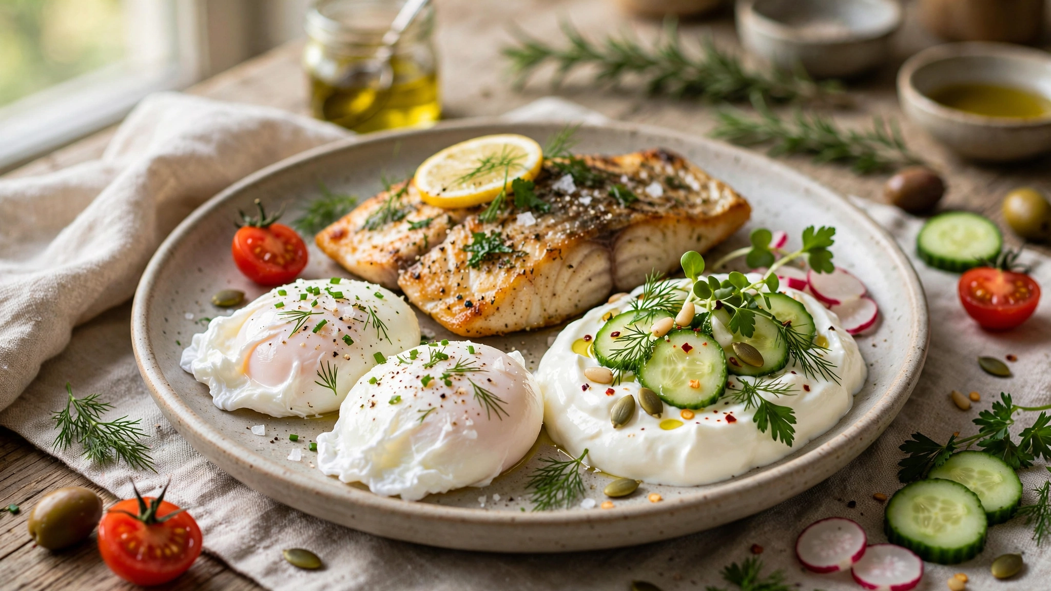 Plato con proteína de calidad para estimular el GLP-1 después de los 40