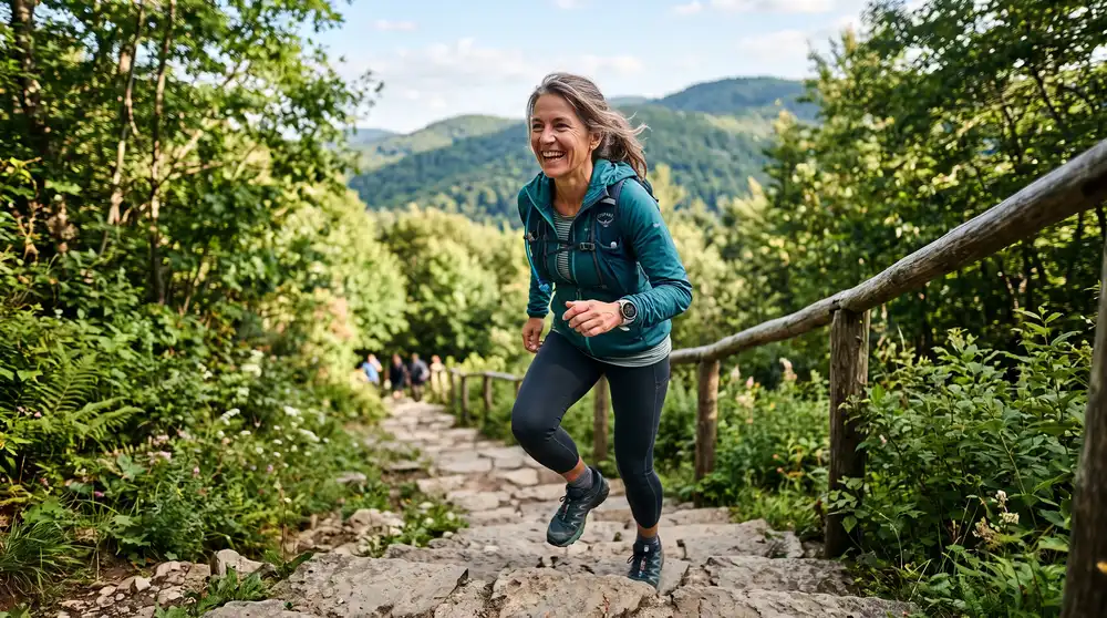 Persona de 40 años activa y con energía, reflejo de una buena edad biológica